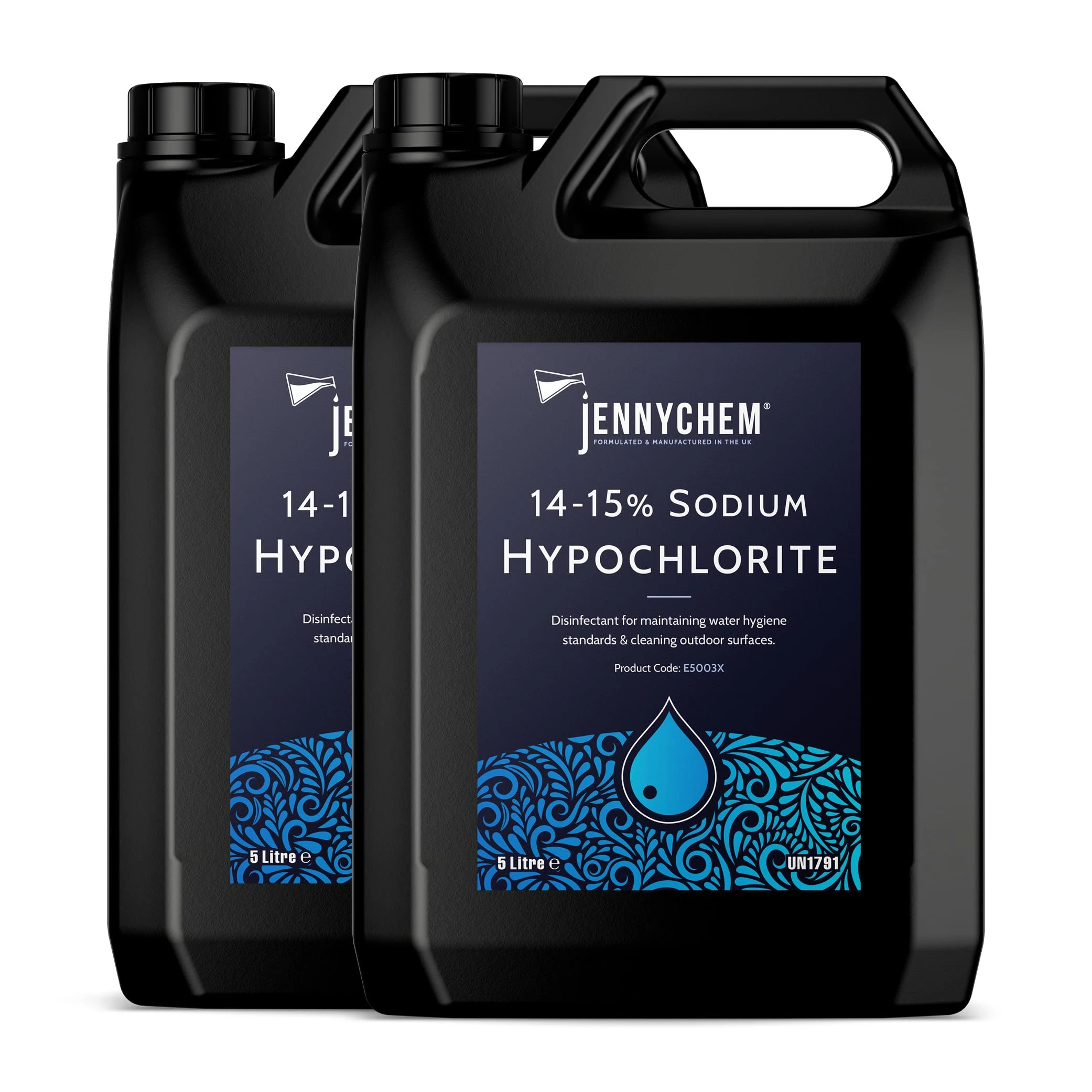 Jennychem Sodium Hypochlorite Solution 14-15%, Powerful Swimming Pool Chlorine, Patio Cleaner, Transform Your Outdoor Space (10L)