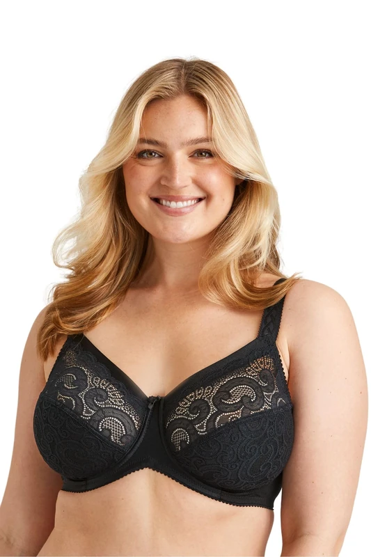 Miss Mary of Sweden Wonder Minimizer Bra – Underwired, Shaping, Soft Cup Support 36B Black