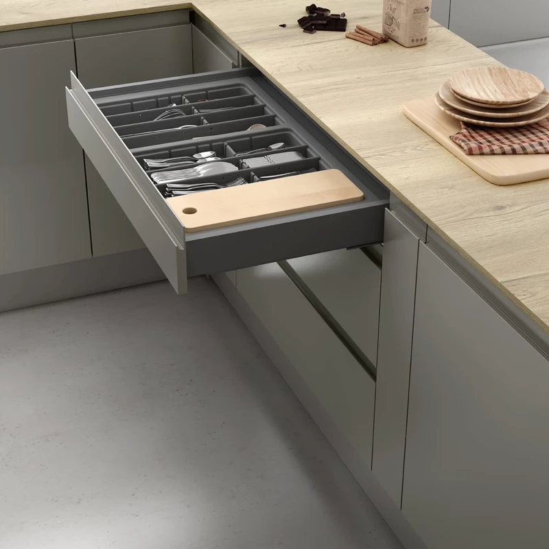 Menage Confort Drawer cutlery finished in anthracite for drawers of outer width 600 mm - Image 1