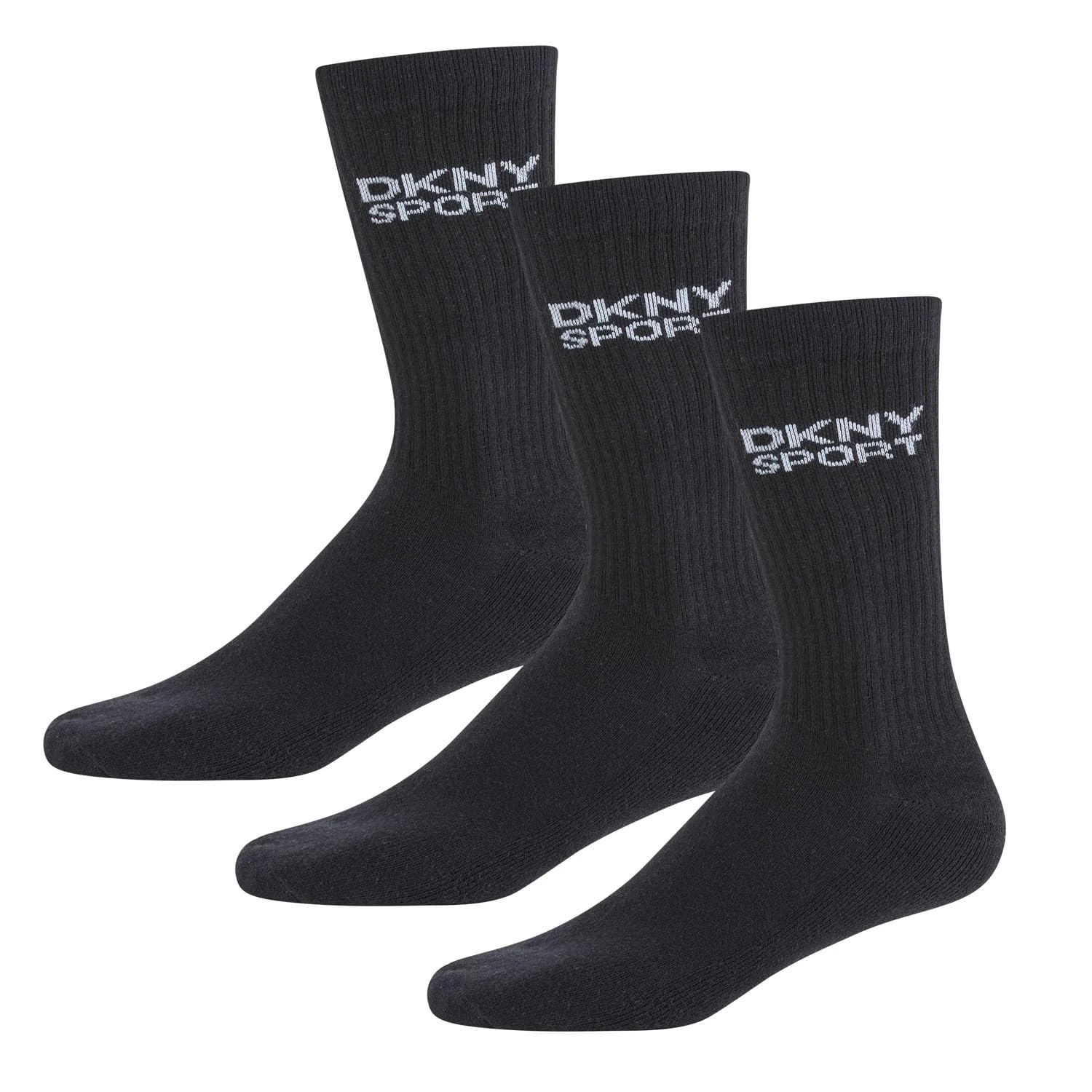 DKNY Radde Men's Socks | Cotton Blend Crew Socks | Moisture Wicking Socks | Knitted logo | Mens Thick Socks | Breathable And Comfortable Ankle Socks | Set of 3 Classic Crew Socks | Size 7-13