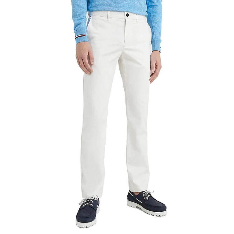 Tommy Hilfiger Men Denton Chino 1985 Pima Cotton Trousers, Beige (Weathered White), 34W / 34L