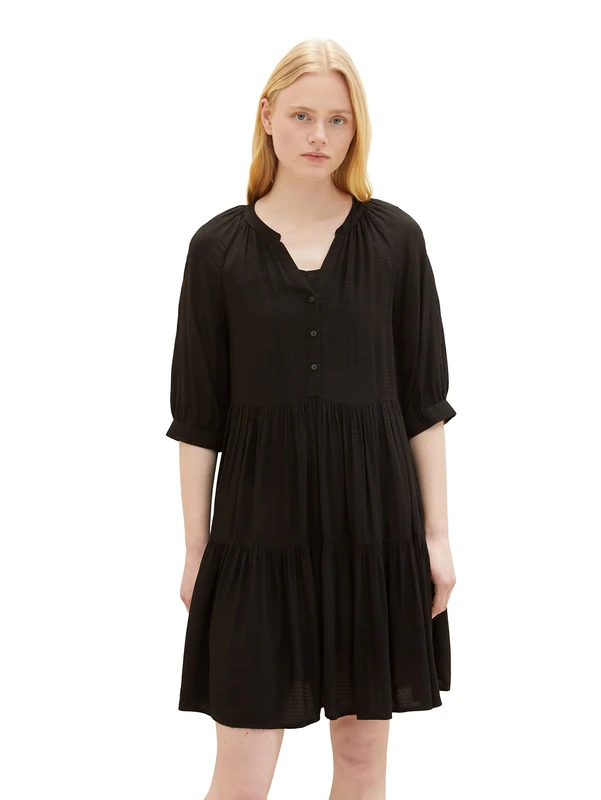 Tom Tailor Denim Ladies Dress 1035899, 14482 - Deep Black, 2X-Large