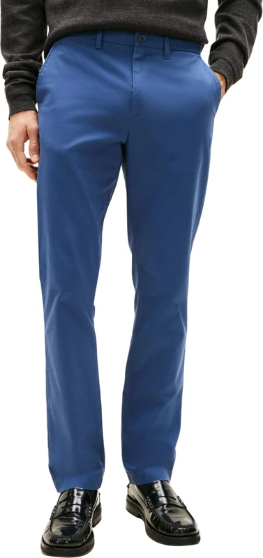 Tommy Hilfiger Men Denton Chino 1985 Pima Cotton Trousers, Blue (Aegean Sea), 28W / 34L
