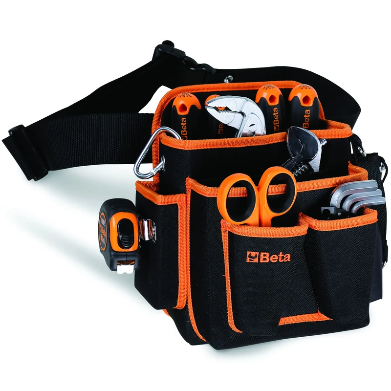 BETA - 2005PA/U Tool Holder with Assortment of 17 Tools for Universal interventions, in Impact Resistant Fabric, with Adjustable Belt, Practical Tool Pockets and Hooks, 020050040