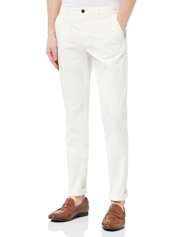 Tommy Hilfiger Men Denton Chino Premium Trousers, White (White), 28W / 34L