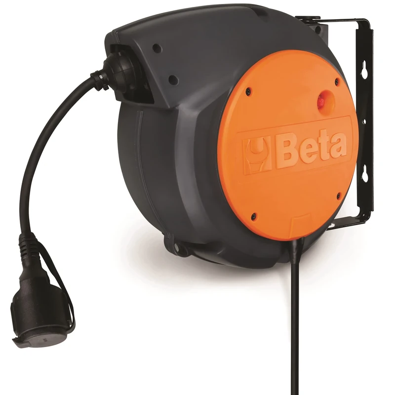 Beta - 1844 15-H05/SCK Automatic Winder with 3Gx1.5 mm² Cable and schuko Socket, Cable Length Outside Shell 1 m, with Adjustable Bracket of 180° and Second Quick Interlocking Bracket, 018440316