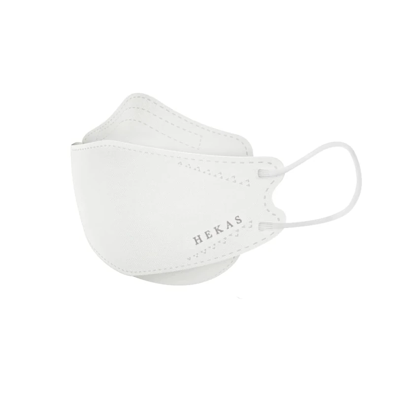 HEKAS® 5 Pack Face Masks for Men, Women, UK Certified FFP2, Face Mask to Protect - Dust & Bacteria, Cotton Face Masks for Winter, Cycling, Work, IIR Filter Efficiency ≥ 99%, Soft Earloops, White