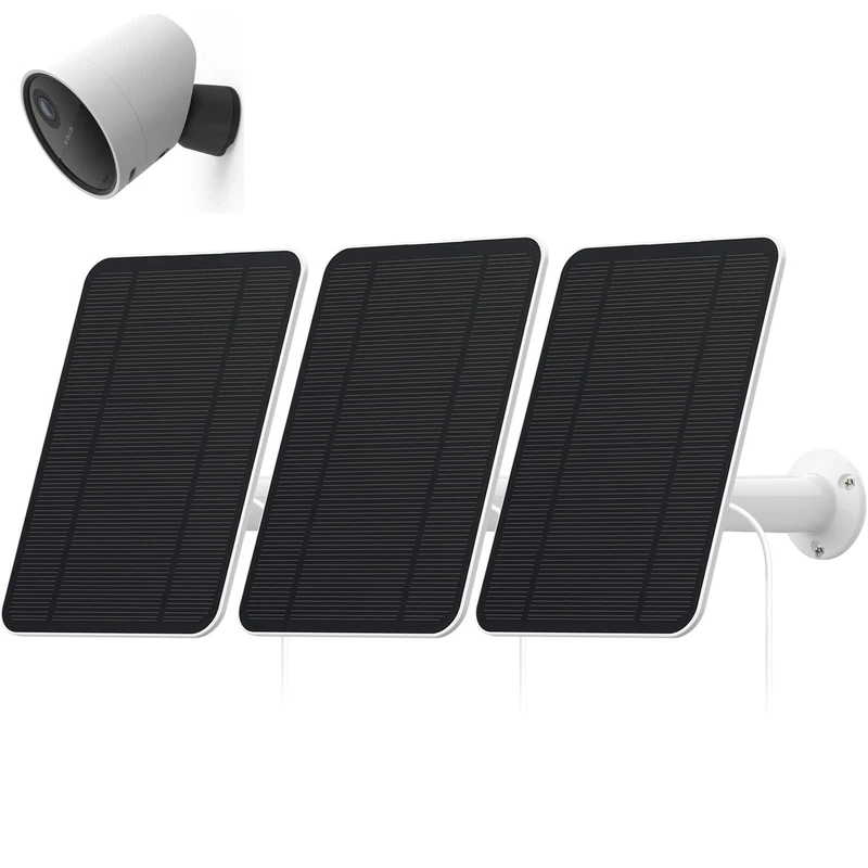 4W Solar Panel Compatible with SimpliSafe Outdoor Camera, Includes Secure Wall Mount, IP65 Weatherproof,13.1ft Power Cable (3)