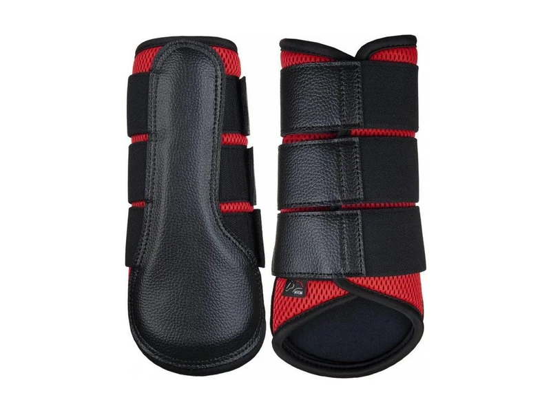 HKM Breath Protection Boots Red/Black One Size