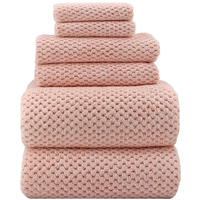 YTYC - Extra Large Bath Towels 100x200 cm for Adults 6 Pack Super Soft Shower Towels for Bathroom Microfiber 80% Polyester (Pink)