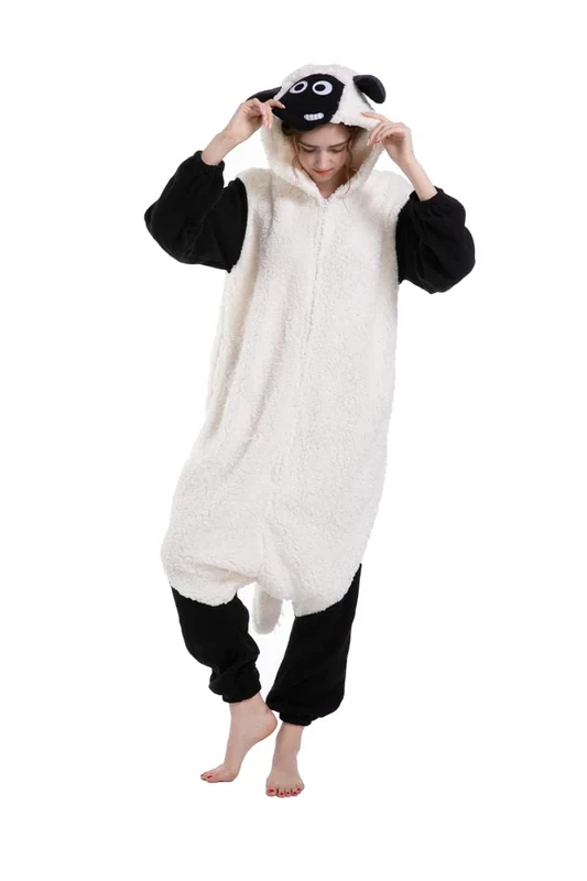 SimZoo Adult Animal Onesie Pajamas, Men and Women's Animal Cosplay Costume Sleepwear, One-Piece Unisex Homewear M - Image 1