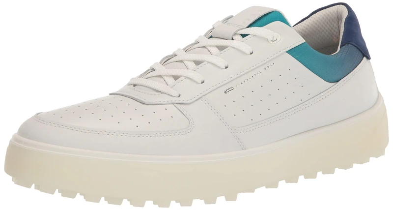ECCO Mens M Tray Golf Shoes - White/Blue Depths/Caribbean - UK 10.5-11