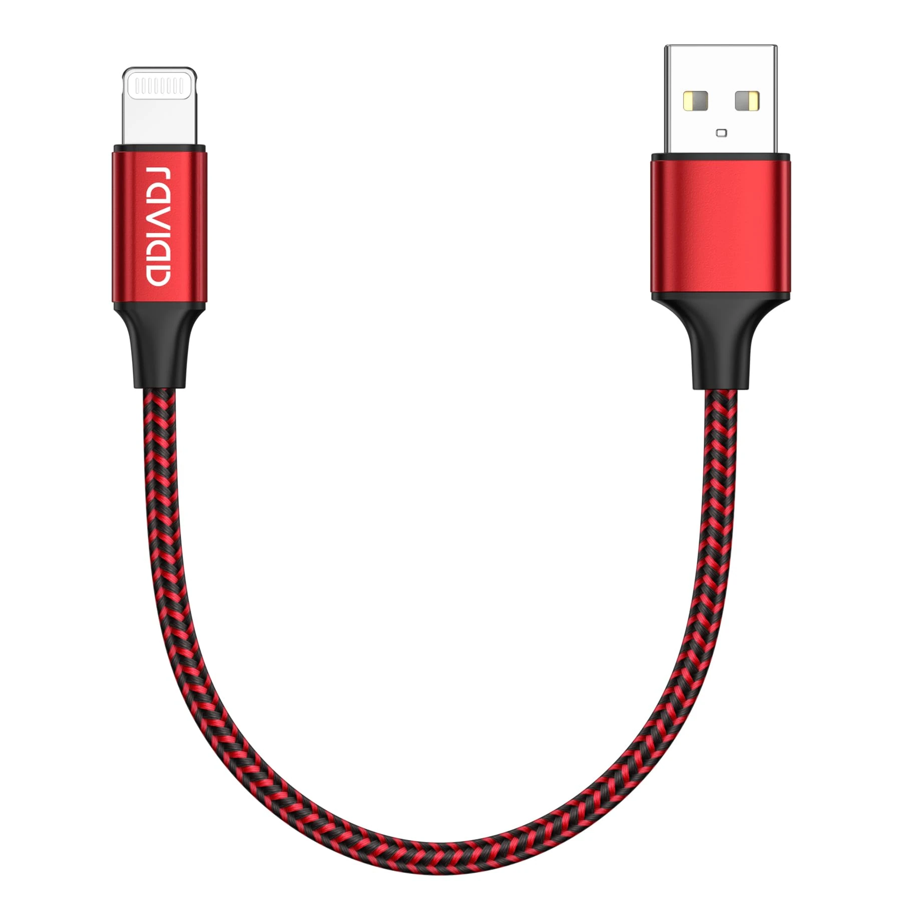 RAVIAD iPhone Cable Short [1FT/30CM, MFi Certified] Nylon Braided iPhone Charger Cable USB Fast Charging Lightning Cable for iPhone 11 Pro Max X XS XR 10 8 8 7 Plus 6 6s 5s 5 SE 2020 - Red