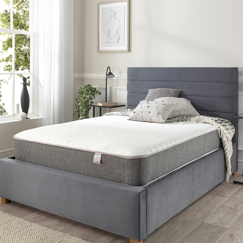 Aspire Beds 9 Layer Construction Pocket+ 3000 Spring System & AC Aspire-Cooler Ice Next Generation Memory Foam Hybrid Mattress, Grey Border, 3ft Single (3ft x 6ft3) (8B-AC-3LMF)