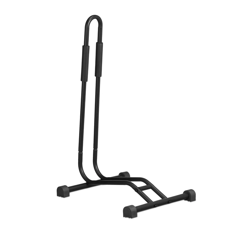 Relaxdays Floor Bike Rack, Width 2.5", Bicycle Display Stand, 75 x 39 x 46.5 cm, Front & Back Wheel Holder, Black, Steel