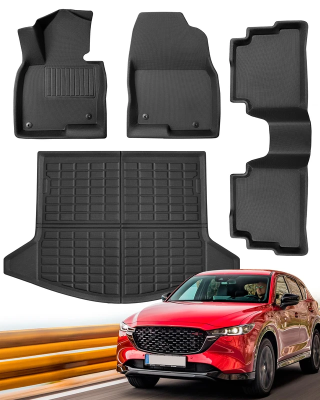 COTAZA for 2017-2023 Mazda CX5 Floor Mats 2023 2022 2021 2020 2019 2018 2017 CX-5 Floor Mats &Cargo Liner (XPE Mats), All Weather Protection for CX5 Floor Mats, Cargo Liner for Mazda CX5