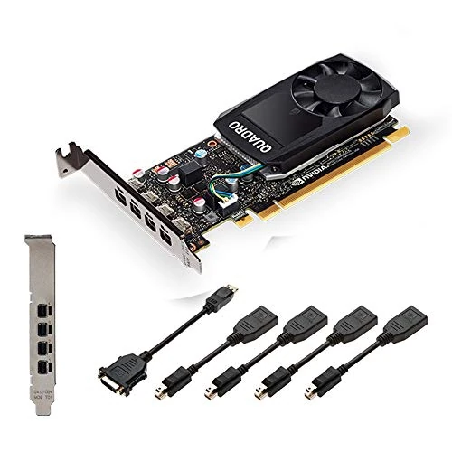 Nvidia Quadro P600 2GB GDDR5 Graphics Card – 128 Bit Memory Bus, 4 mini DisplayPorts, Low and High Profile Bracket