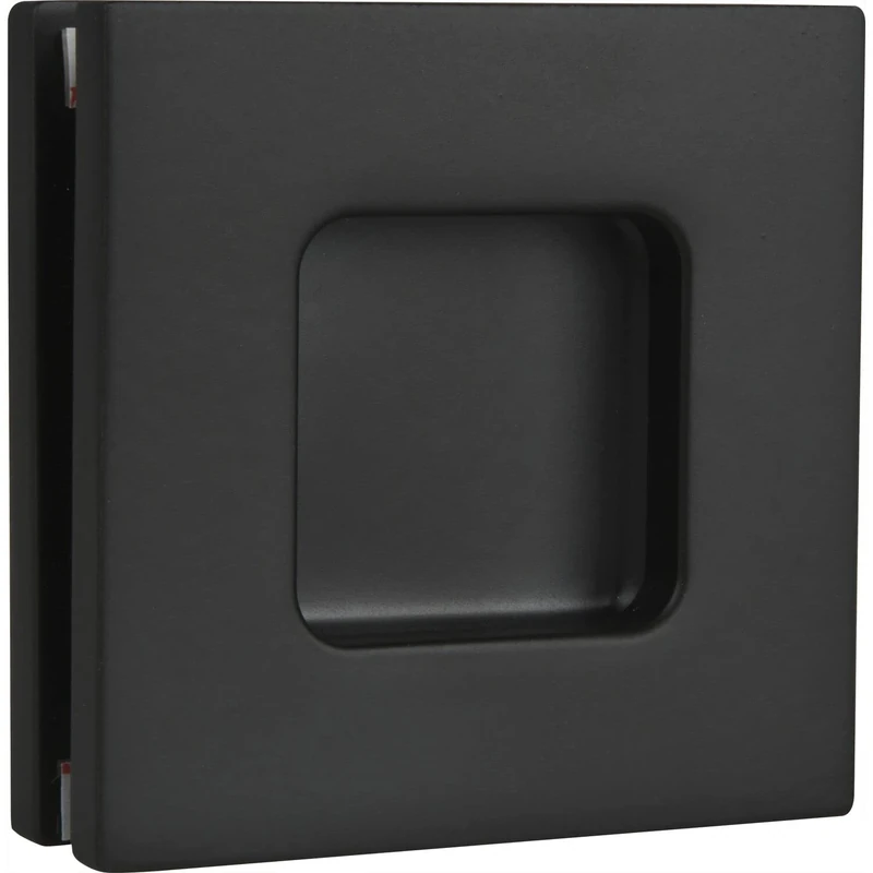 MARCHESI 4073 Schwarz, Black 6405 Pair of Sliding Door Clamps, Square, Glass Thickness 8-10 mm