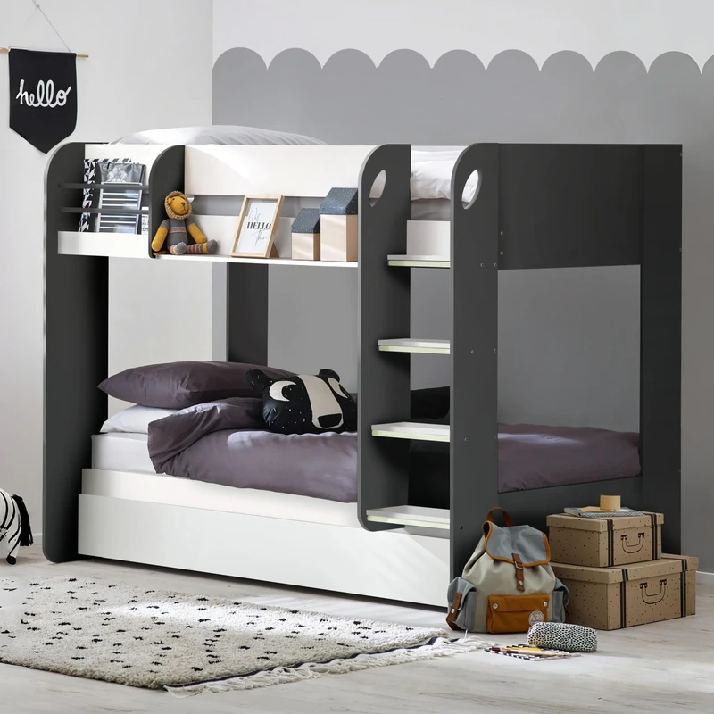 Julian Bowen Bunk Bed, Charcoal & White, Single