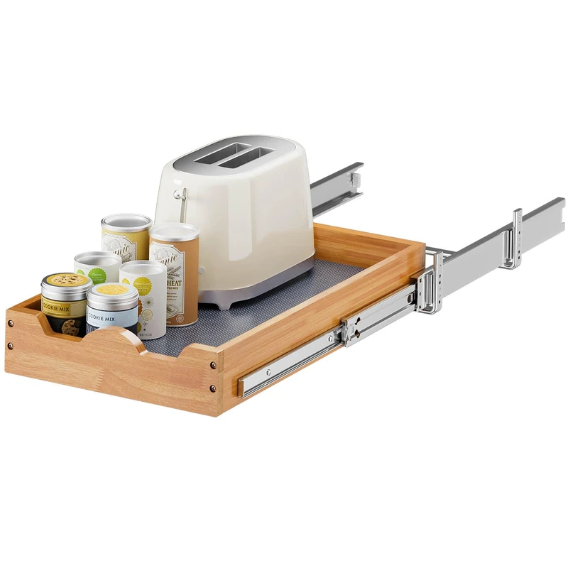 OCG Pull Out Drawers For Kitchen Cabinets 14" W x 21" D, Slide out Wood Drawer Shelf, Pull Out Shelves for Base Cabinet Organization in Kitchen, Pantry, Bathroom
