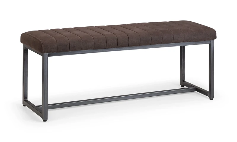 Julian Bowen Brooklyn Upholstered Bench - Grey/Gunmetal Benches