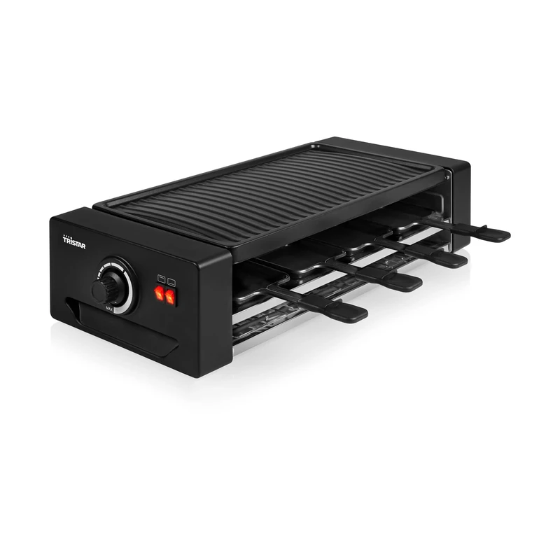 TRISTAR appareil à raclette RA-2736 - Raclette, pizzas et gril - 8 personnes - 1 300 W - Accessoires inclus