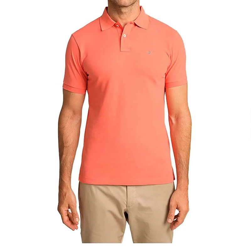 Hackett Slim Fit Logo Short Sleeve Polo L Aqua