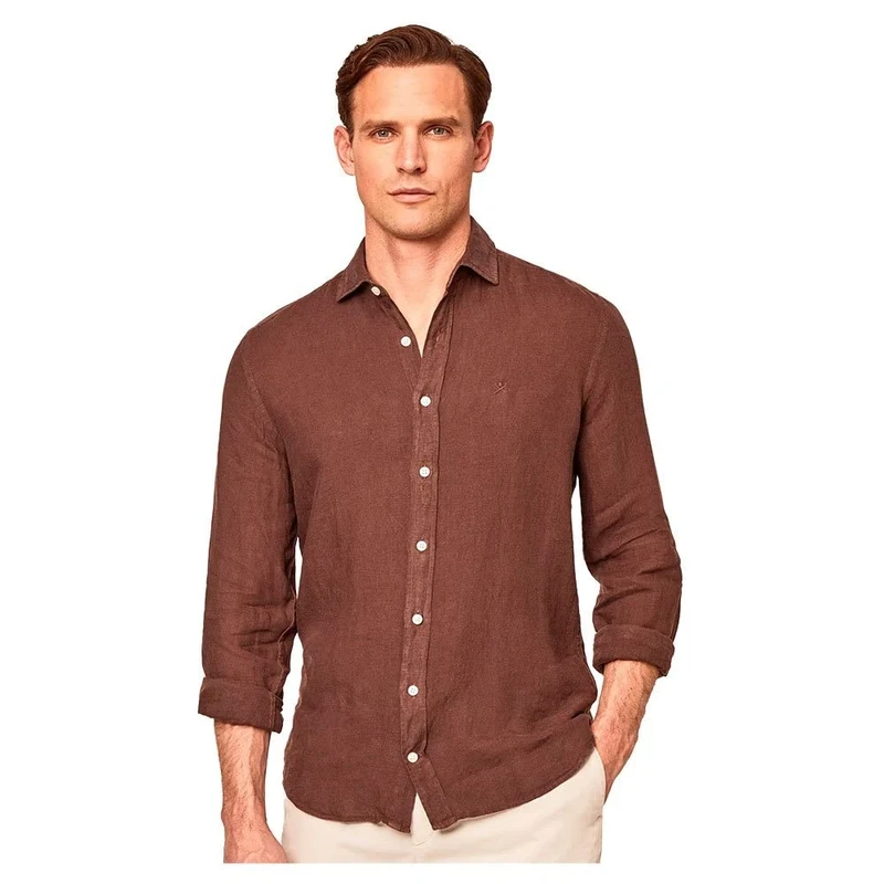Hackett London Garment Dyed Linen K, 878BROWN, S
