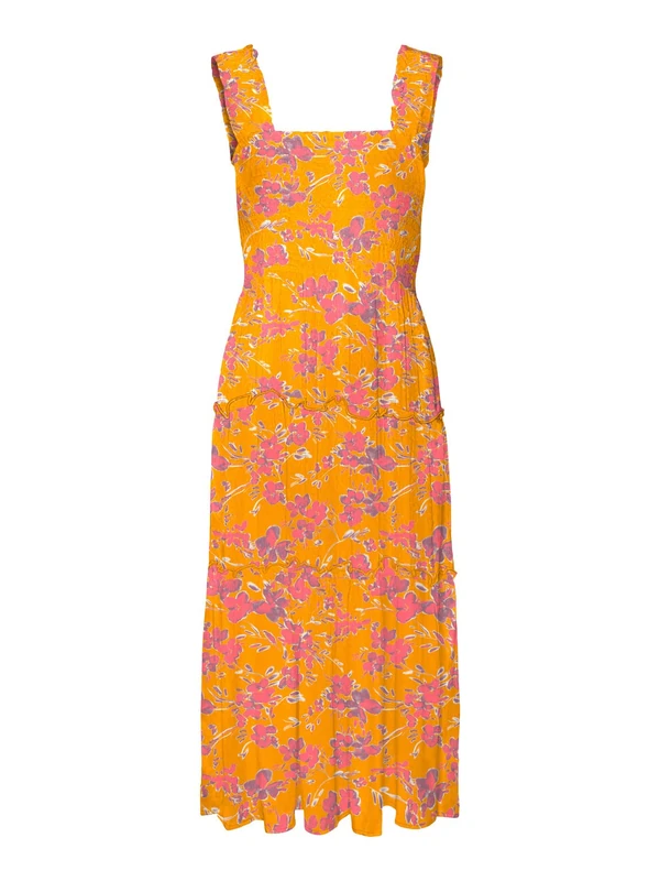 VERO MODA Female Dress VMMENNY Midi Dress, Radiant Yellow/AOP: Mille, M - Image 1