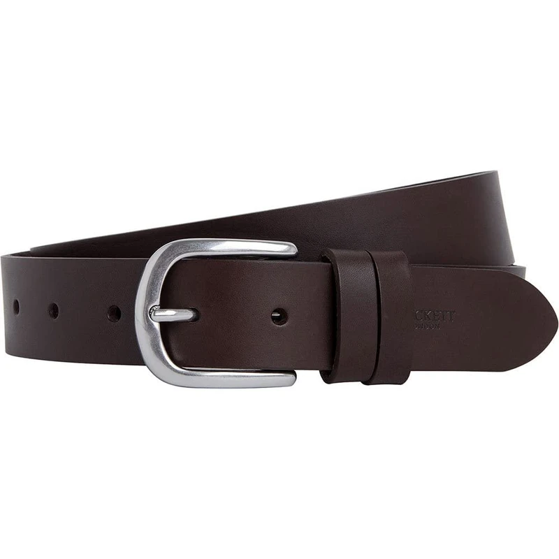 Hackett London Men's Full Leather TAC Belt, Brown, S