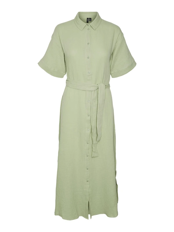 VERO Moda Female Dress VMNATALI Long Dress, Reseda Green, M