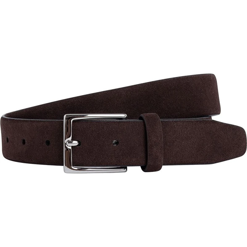 Hackett London Men's Suede Feather Edge Belt, Brown (Chocolate), 30
