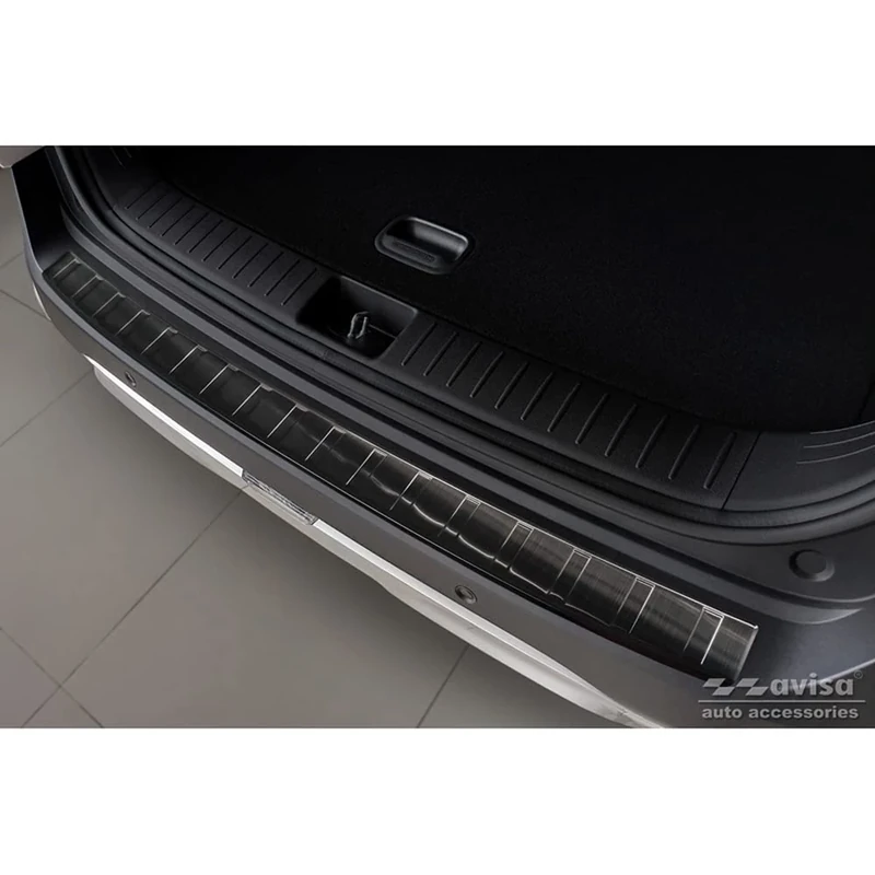 Avisa Black Stainless Steel Rear bumper protector compatible with Kia Sportage V 2021- 'Ribs'