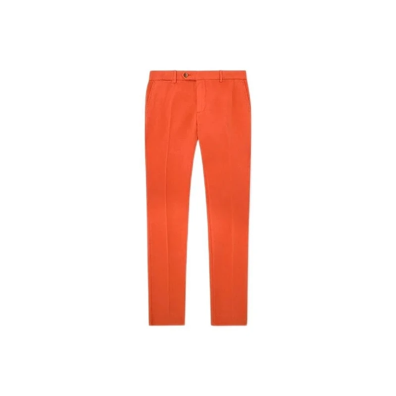 Hackett London Men's Cotton Tencel Chino Pants, Orange, 33W / 34L