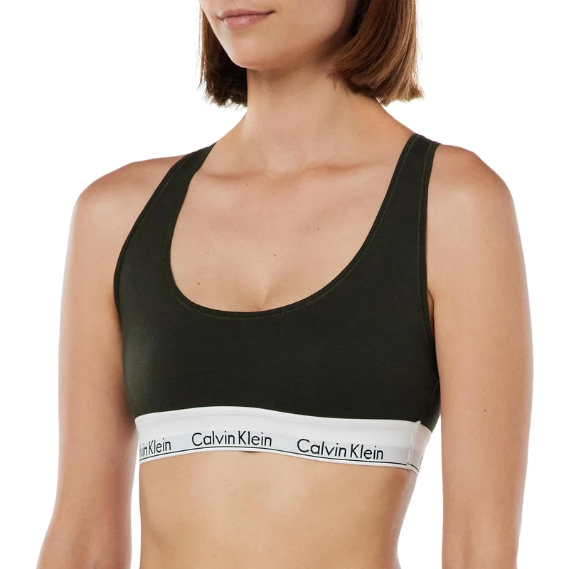 Calvin Klein Unlined Bralette Bralette Women's, Green (Field Olive), S