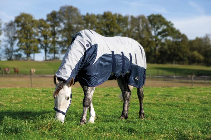 HKM Rain Horse Rugs & Blankets Dark Blue/Grey 125