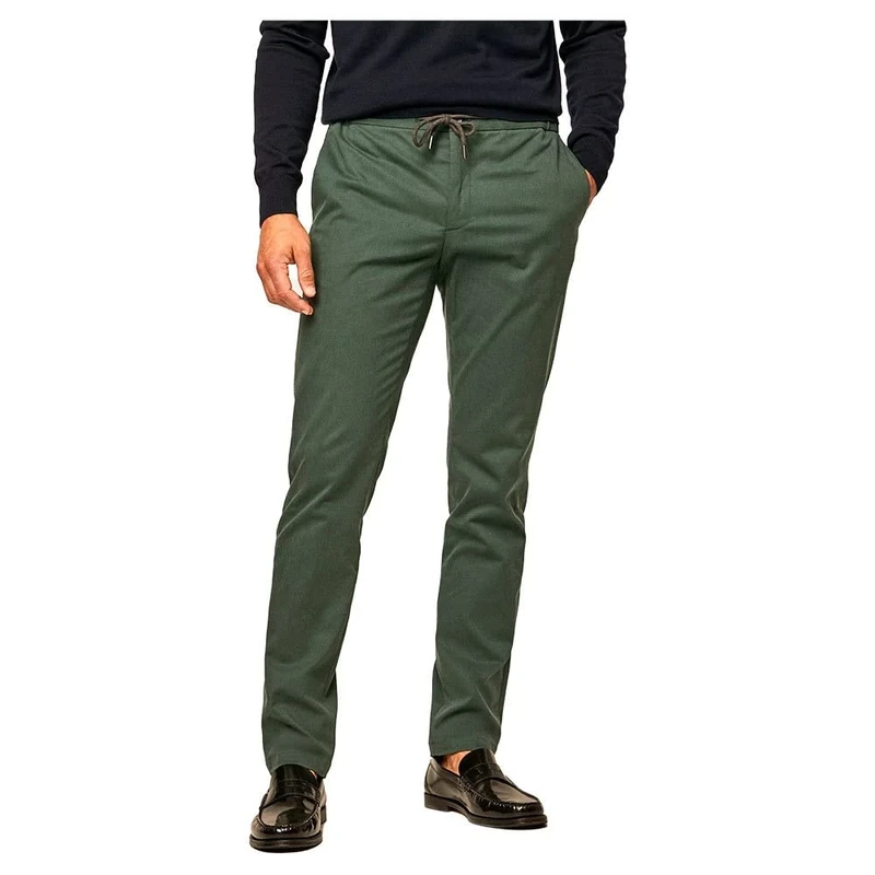 Hackett London Men's Perfect Tencel Chino Pants, Dark Green, 40W / 34L