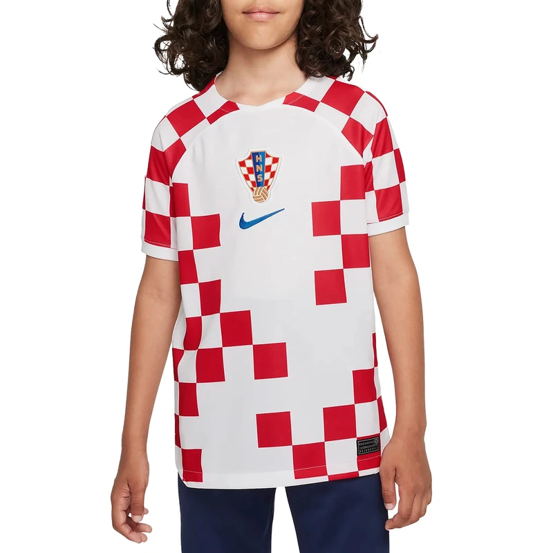 Nike Cro Dri Fit Stadium Home T-Shirt White/Battle Blue M