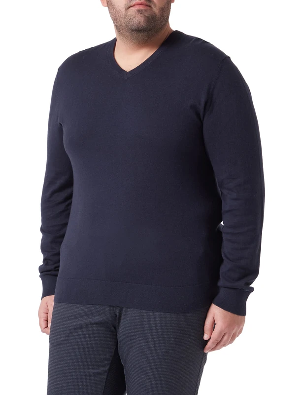 Hackett London Men's Cotton Cashmere V Pullover Sweater, Navy, XS