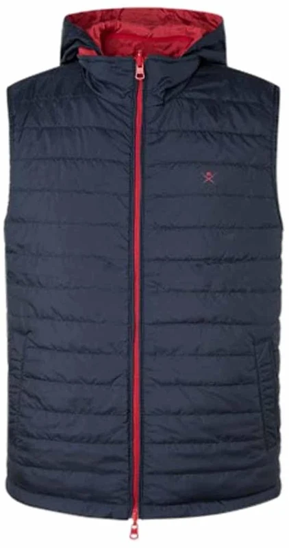 Hackett London Men's Heritage Outerwear Gilet, Navy/RED, 3XL