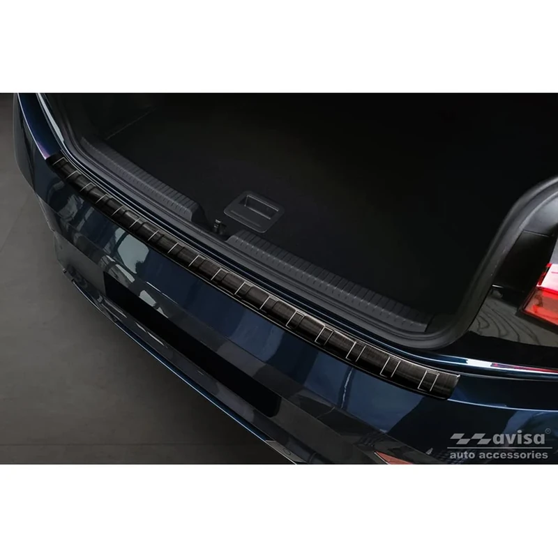 Avisa Black Stainless Steel Rear bumper protector compatible with Cupra Born 2021- 'Ribs'