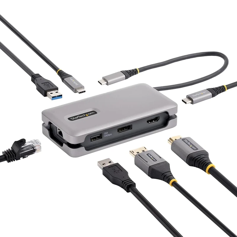 StarTech.com USB-C Multiport Adapter, 4K 60Hz HDMI 2.0b, HDR, USB 3.2 Gen 2 10Gbps Hub (2xUSB-C, 1xUSB-A), 100W PD Pass-Through, Mini Travel Dock, 12"/30cm Cable, Laptop Docking Station (DKT31CH2CPD3)