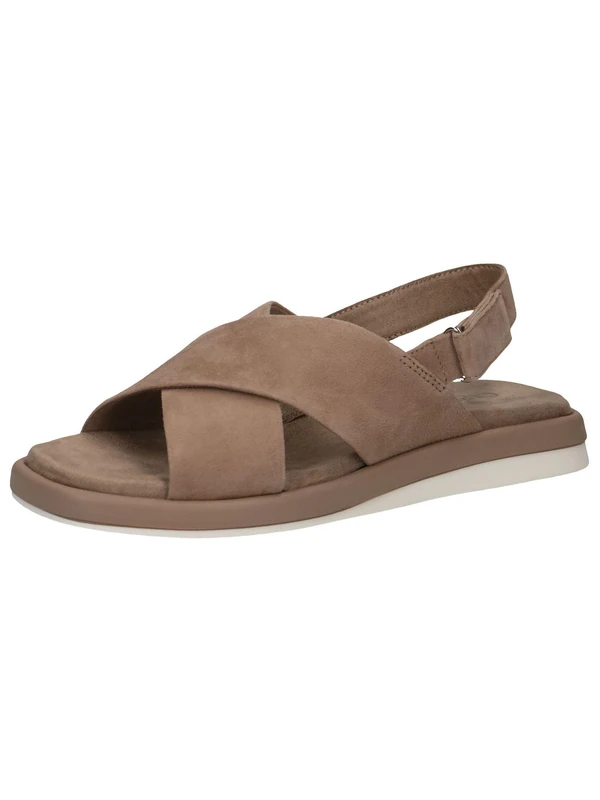 CAPRICE Women's 9-9-28102-20 Sandal Flat, Lt Grey Su Str, 6 UK