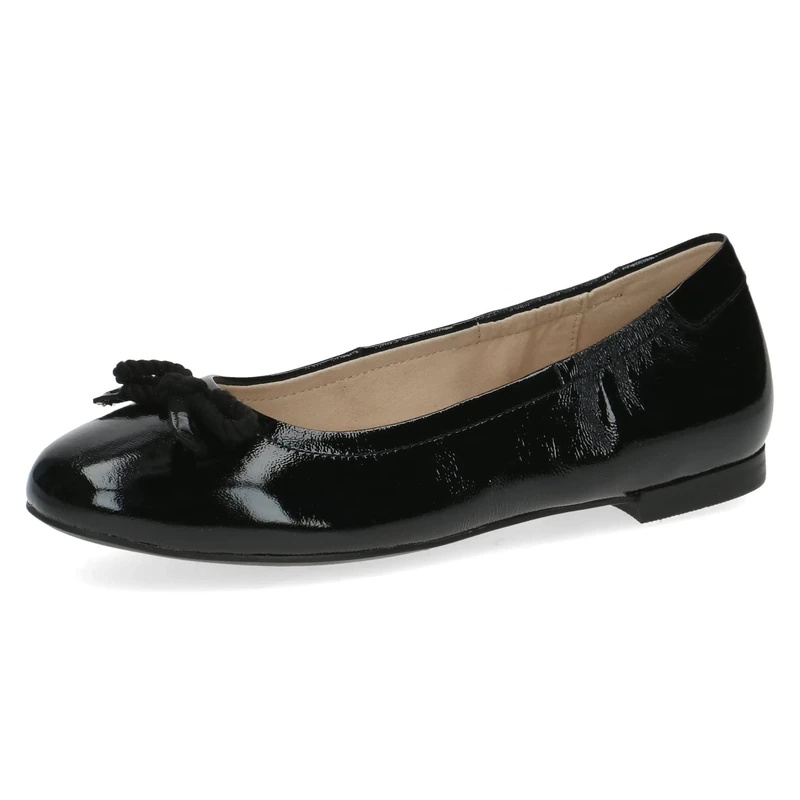 CAPRICE Women's 9-9-22112-20 Ballerina Shoes, Black Naplak, 8.5 UK