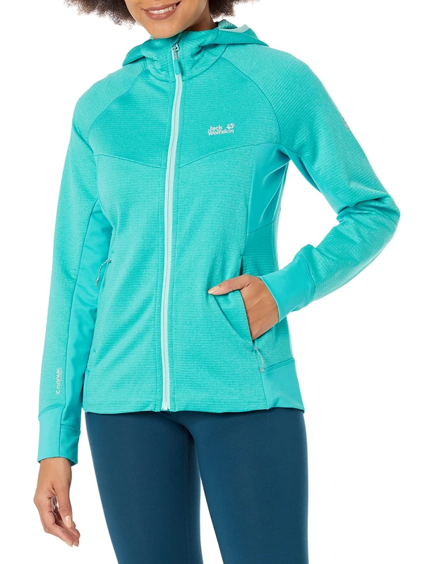 Jack Wolfskin Women's Standard Hydro Grid Fleece W, Dark Aqua, L
