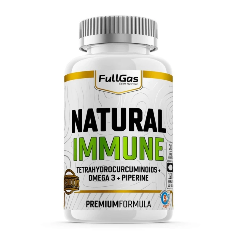 FullGas - Natural Immune - Omega 3 + Curcumin + Piperine - 120 Beads
