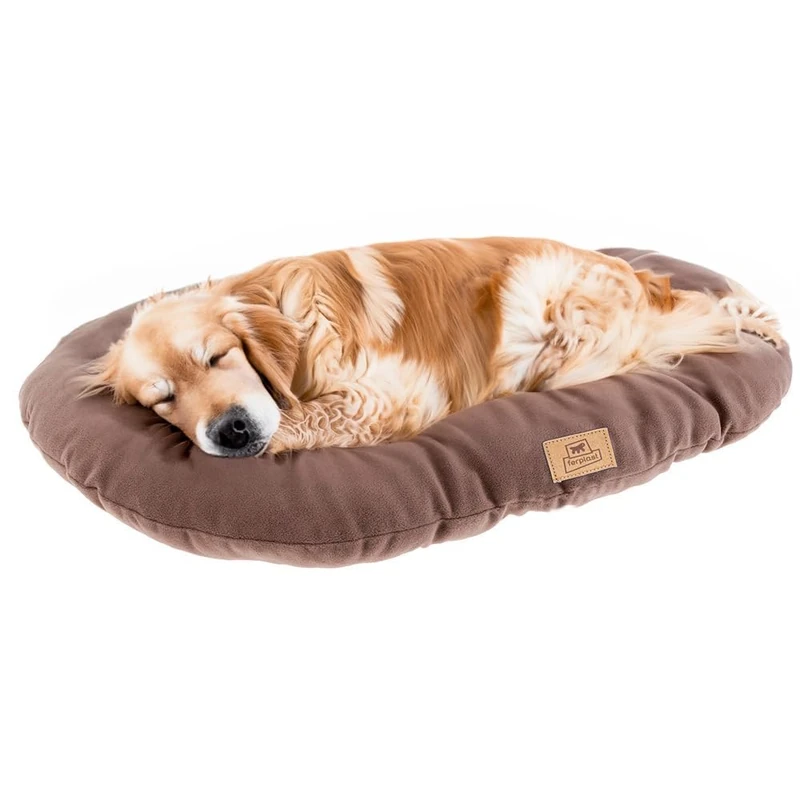Ferplast Large Dog Bed Soft and Washable Pet Bed, Warm Microfleece Dog Mattress, 100 x 63 x h 5 cm. Taupe
