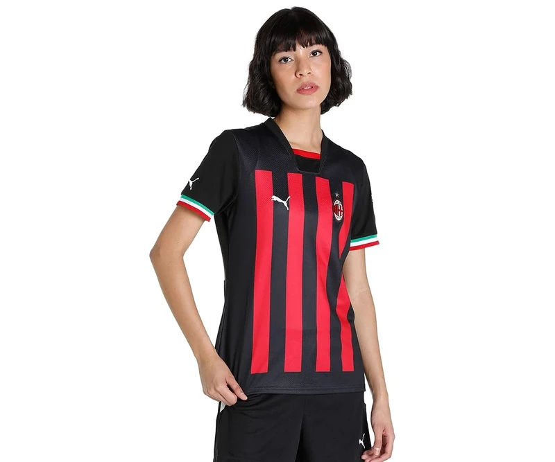 ACM 765825 Season 2022/23 Official Home T-shirt Women's Puma Black-Tango Red S - Image 1