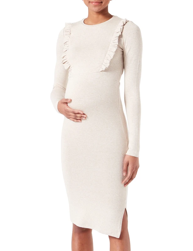 Noppies Women's Paducah Nursing Long Sleeve Dress, Oatmeal-P807, 8