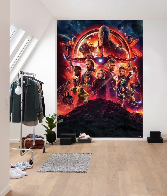 Komar Marvel Photo Wallpaper Avengers Infinity War Movie Poster - Size 184 x 254 cm, 4 Pieces, Colourful - Wallpaper, Children's Room, Teenager's Room, Thanos